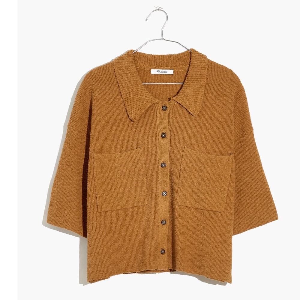 Madewell Holmden Button-Front Polo Sweater in Toffee Size XS